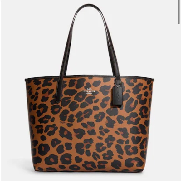 Coach Handbags - Coach city tote leopard print NWT